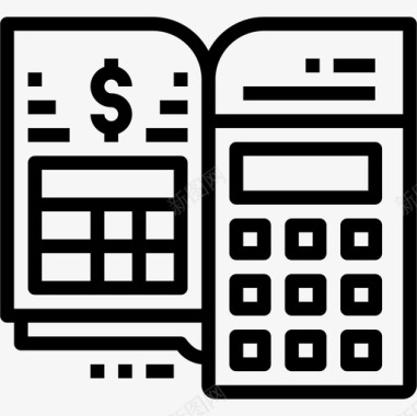 计算器会计和财务6线性图标图标