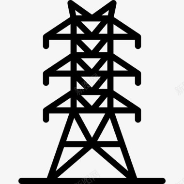 电杆九月能源线性图标图标