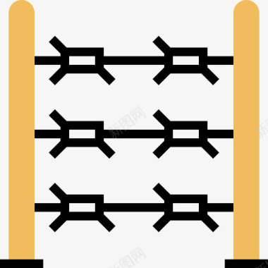 铁丝网抗议4黄色阴影图标图标