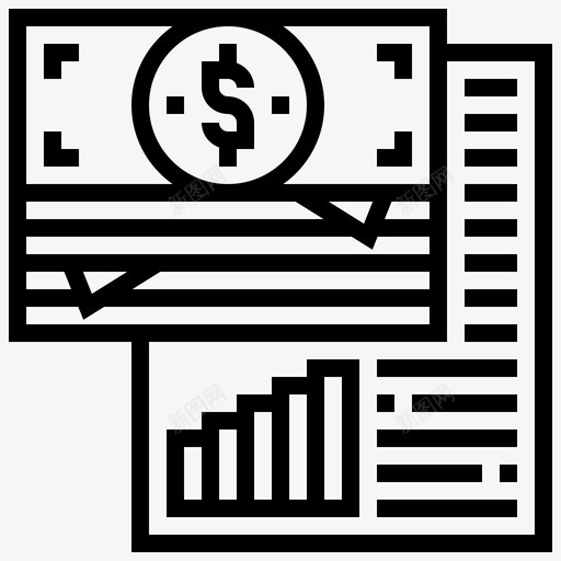 预算银行财务图标svg_新图网 https://ixintu.com 付款 财务 财务战略线 货币 银行 预算