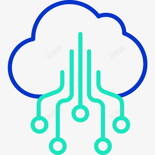 计算云人工智能50轮廓颜色图标svg_新图网 https://ixintu.com 人工智能 计算 轮廓 颜色