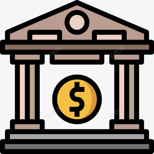 银行银行和金融26线性颜色图标svg_新图网 https://ixintu.com 线性 金融 银行 颜色