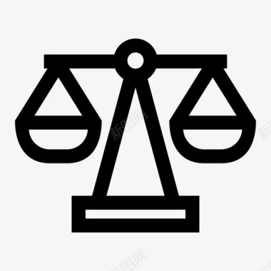 法庭等级平衡等级法官图标图标
