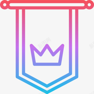 皇冠奖励和徽章9渐变图标图标