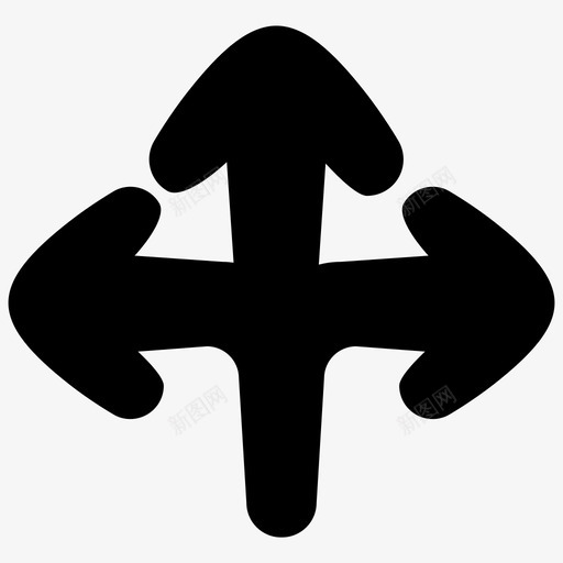 十字路口箭头方向图标svg_新图网 https://ixintu.com 十字路口 实体 导航 方向 方式 箭头