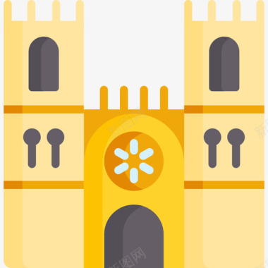 葡萄牙大教堂6平坦图标图标