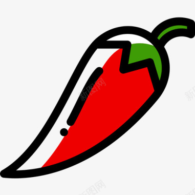 辣椒健康食品15色差图标图标