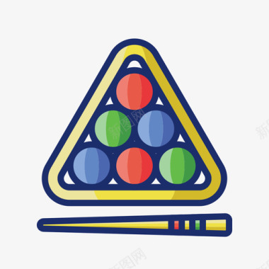 台球63号赌场线性颜色图标图标