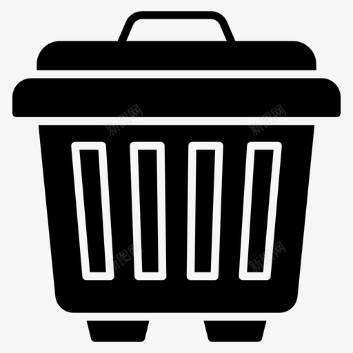 垃圾桶垃圾箱清洁线向量图标集svg_新图网 https://ixintu.com 垃圾桶 垃圾箱 清洁线向量图标集