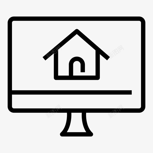 房地产在线电脑笔记本电脑图标svg_新图网 https://ixintu.com 图标 在线 房地产 电脑 笔记本 线图
