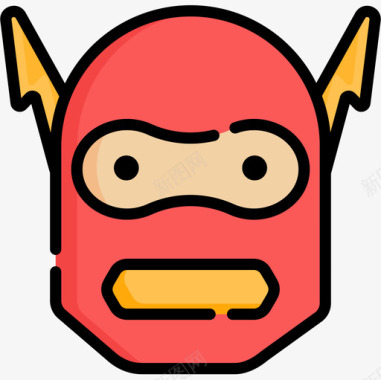 面具超级英雄9线性颜色图标图标