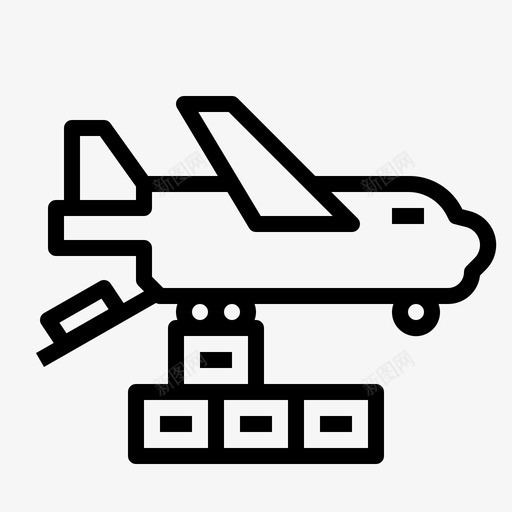 空运货物交货图标svg_新图网 https://ixintu.com 交货 概要 物流 空运 货物