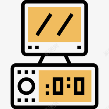 台式电脑电子设备9黄色阴影图标图标
