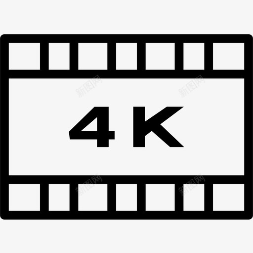 4k78电影院直线图标svg_新图网 https://ixintu.com 4k 电影院 直线