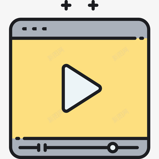 Youtube视频制作16线性颜色图标svg_新图网 https://ixintu.com Youtube 线性颜色 视频制作16