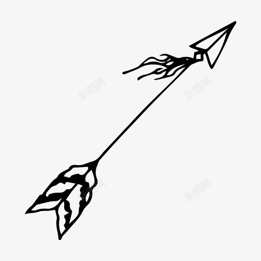 箭射箭手绘图标svg_新图网 https://ixintu.com 射箭 手绘 武器 箭 素描