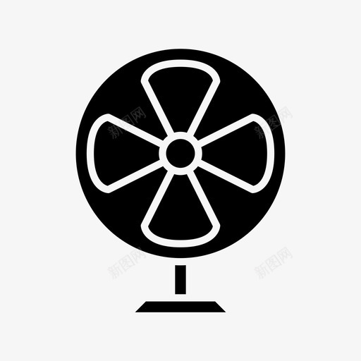 风扇电器微风图标svg_新图网 https://ixintu.com 夏季雕文 微风 电器 设备 风扇