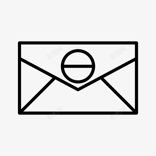 电子邮件行否定图标svg_新图网 https://ixintu.com 中立 否定 电子邮件