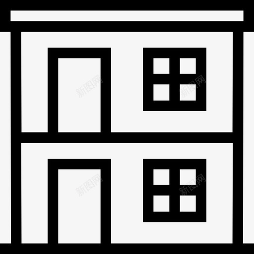 复式住宅半独立式图标svg_新图网 https://ixintu.com 住宅 双人 复式 独立式
