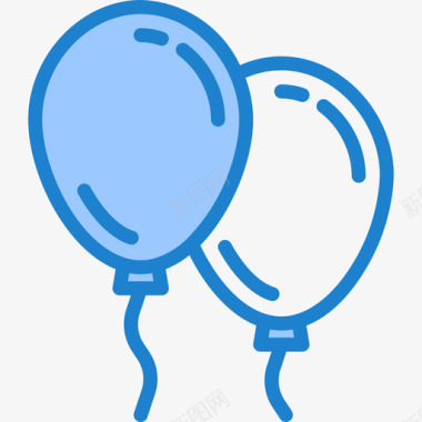 气球派对63蓝色图标图标