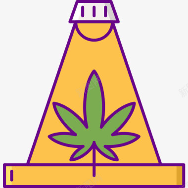照明大麻4线性颜色图标图标