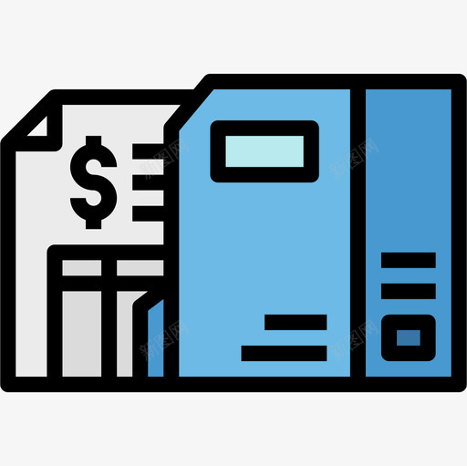 文件会计和财务8线颜色图标svg_新图网 https://ixintu.com 会计 文件 财务 颜色