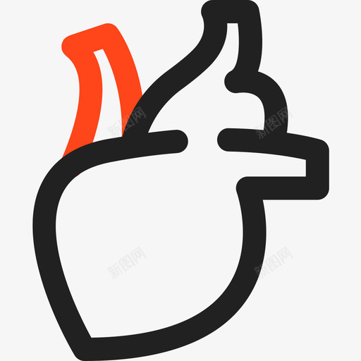 心脏解剖学3双音图标svg_新图网 https://ixintu.com 心脏解剖学3双音