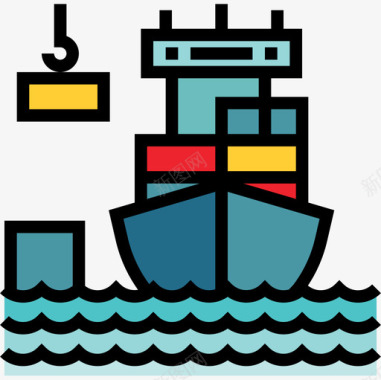 货船工业50线型颜色图标图标