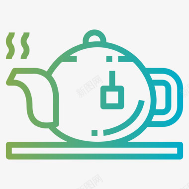 茶壶按摩和水疗4梯度图标图标