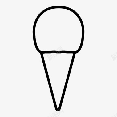 冰淇淋圆锥体食物图标图标