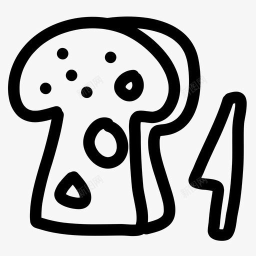 面包面包房涂鸦图标svg_新图网 https://ixintu.com 快餐 手绘 涂鸦 烤面包 面包 面包房 食物