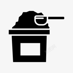 糖粉末糖碗咖啡图标高清图片
