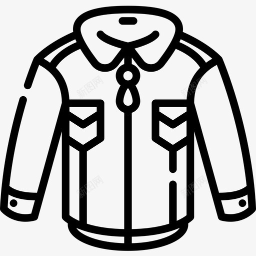 夹克衣服108直线型图标svg_新图网 https://ixintu.com 夹克 直线 线型 衣服