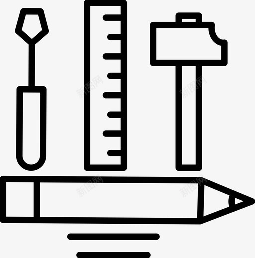 锤子钥匙秤图标svg_新图网 https://ixintu.com 商业 概念 螺丝刀 钥匙 锤子