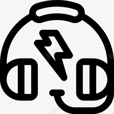 耳机摇滚乐18线性图标图标