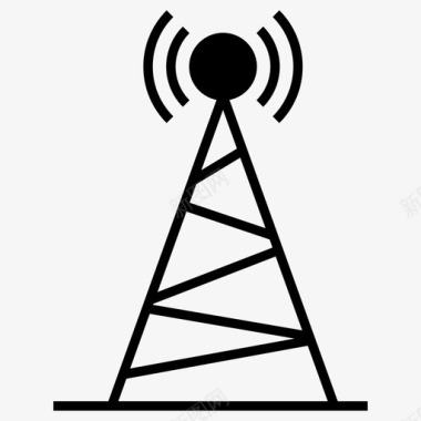 无线信号塔热点塔网络塔图标图标