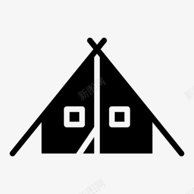 帐篷冒险露营图标图标