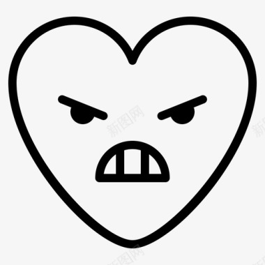 恶魔表情符号坏表情心脏表情图标图标