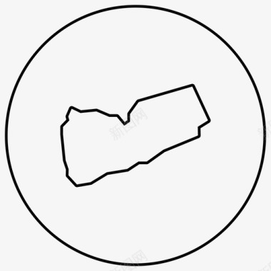 也门地图阿拉伯国家图标图标