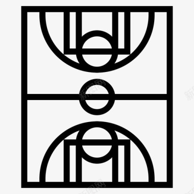 篮球57学校直线型图标图标