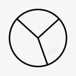 三饼和平饼图符号图标高清图片