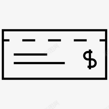 银行支票现金钱图标图标