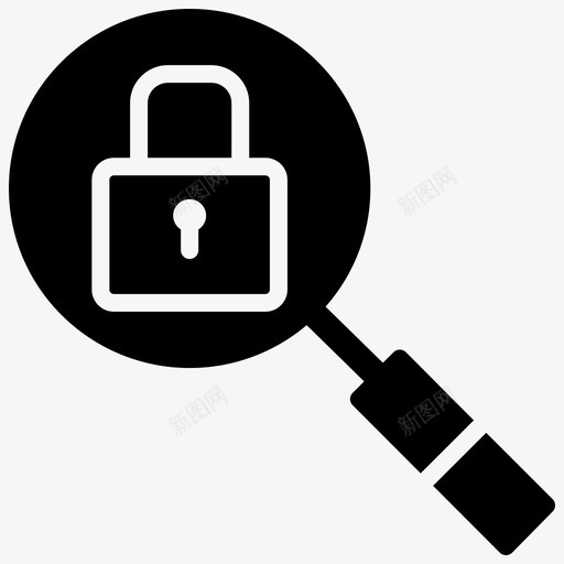 安全搜索安全黑填充图标svg_新图网 https://ixintu.com 填充 安全 搜索