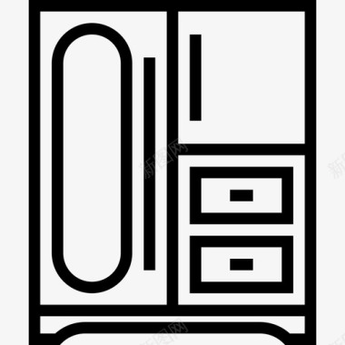 衣柜家具100线性图标图标