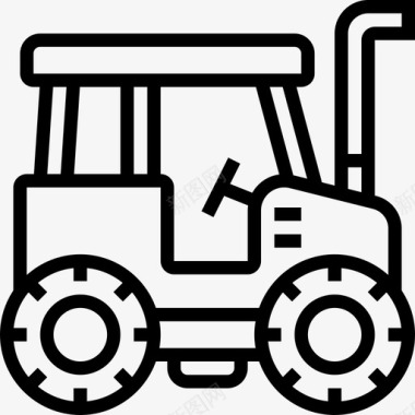 拖拉机农业47直线型图标图标