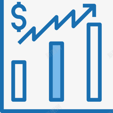 增长银行和金融7蓝色图标图标