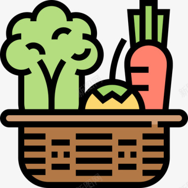 蔬菜农业46原色图标图标