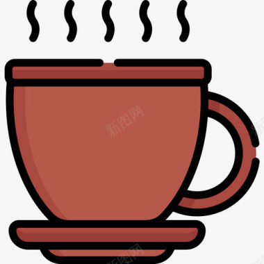 茶杯替代药物27线性颜色图标图标