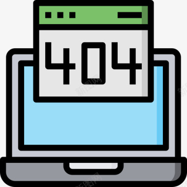 404错误帮助和支持31线性颜色图标图标