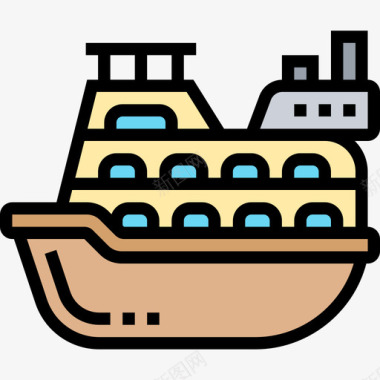 船运输车辆1线型颜色图标图标